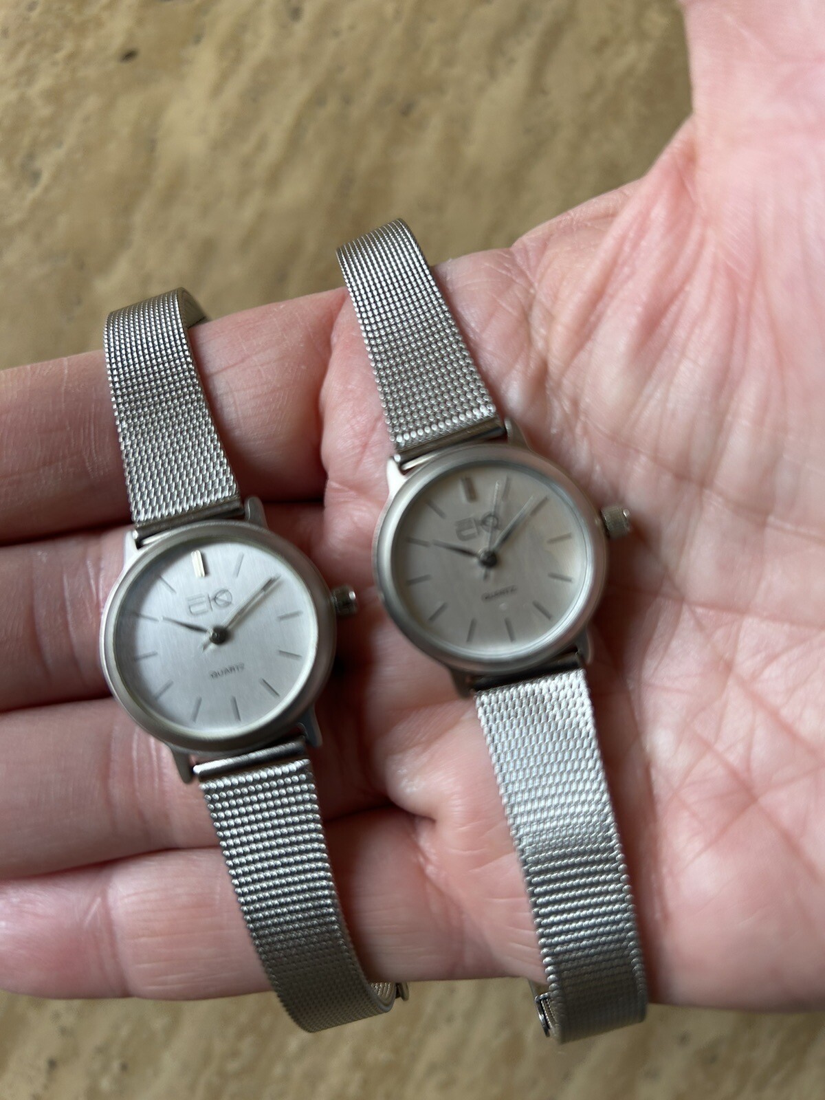 2 new EKO Thin Silver Soft Mesh band Watches (the Buyer gets 2 Watches) USA