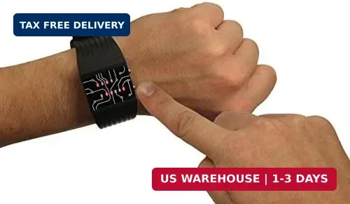 getDigital Binary Wrist Watch for Professionals with LED Lights – A Black Digita