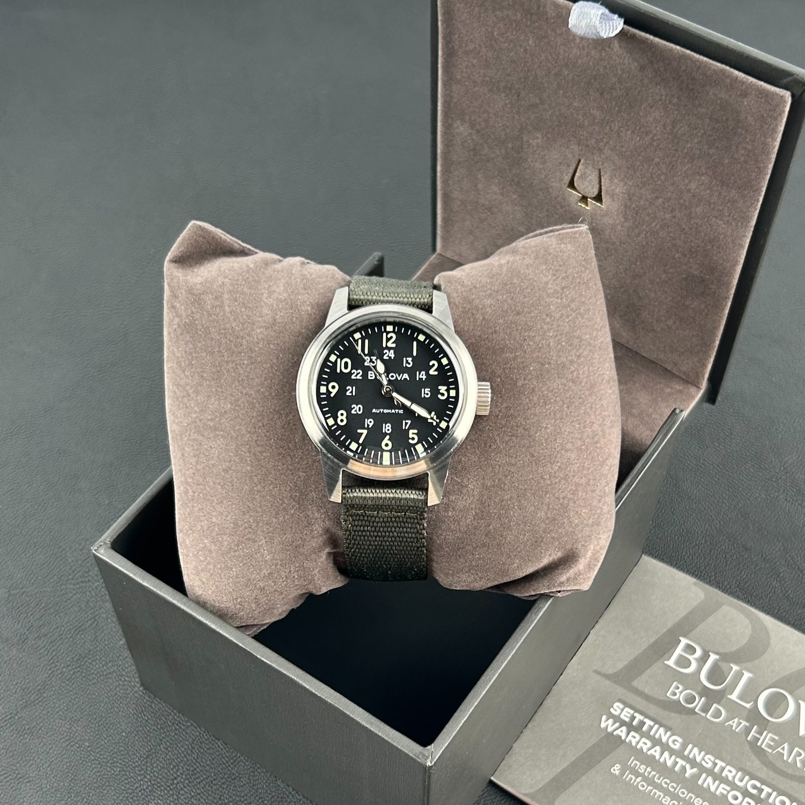 Bulova VWI Special Edition Hack 38mm Automatic Black Dial Men’s Watch 96A259