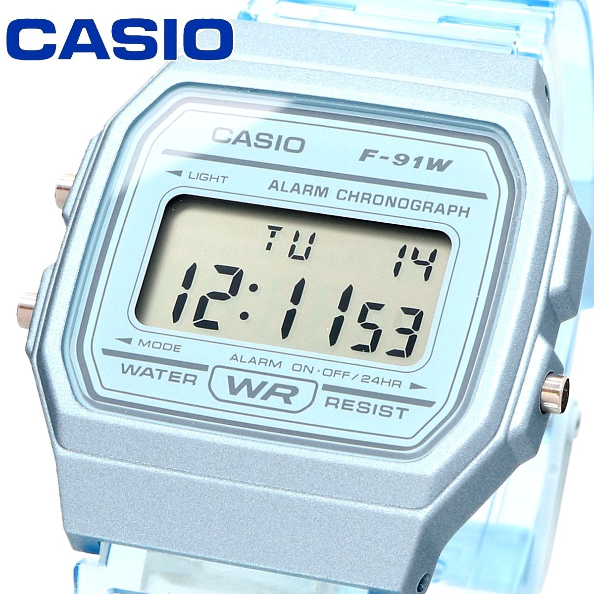 Casio F-91WS-2 Watch Unused Resin Band Resin Glass Blue Dial