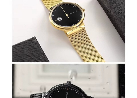 MINI FOCUS Men’s Business Quartz Watches Mesh Strap Stainless Steel 3 Bar Waterp