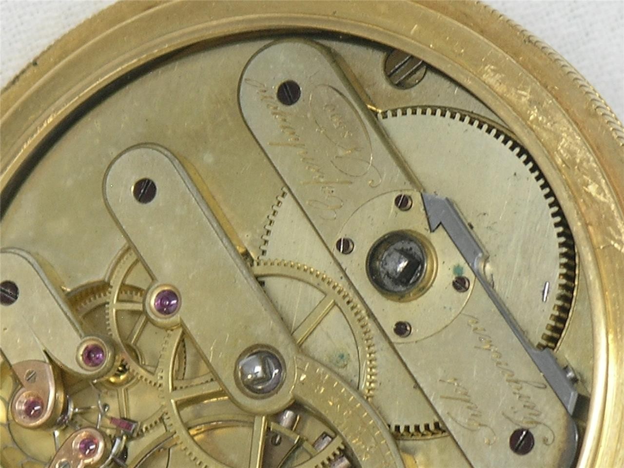 VERY RARE 55MM JULES JURGENSEN 18K KEY WIND 20 JEWEL POCKET WATCH, RUNNING!