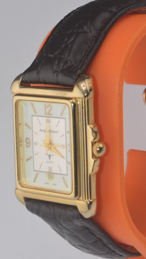 Sergio Valente Mens Tank Date watch New battery New band NICE” 30 day GUARANTEE