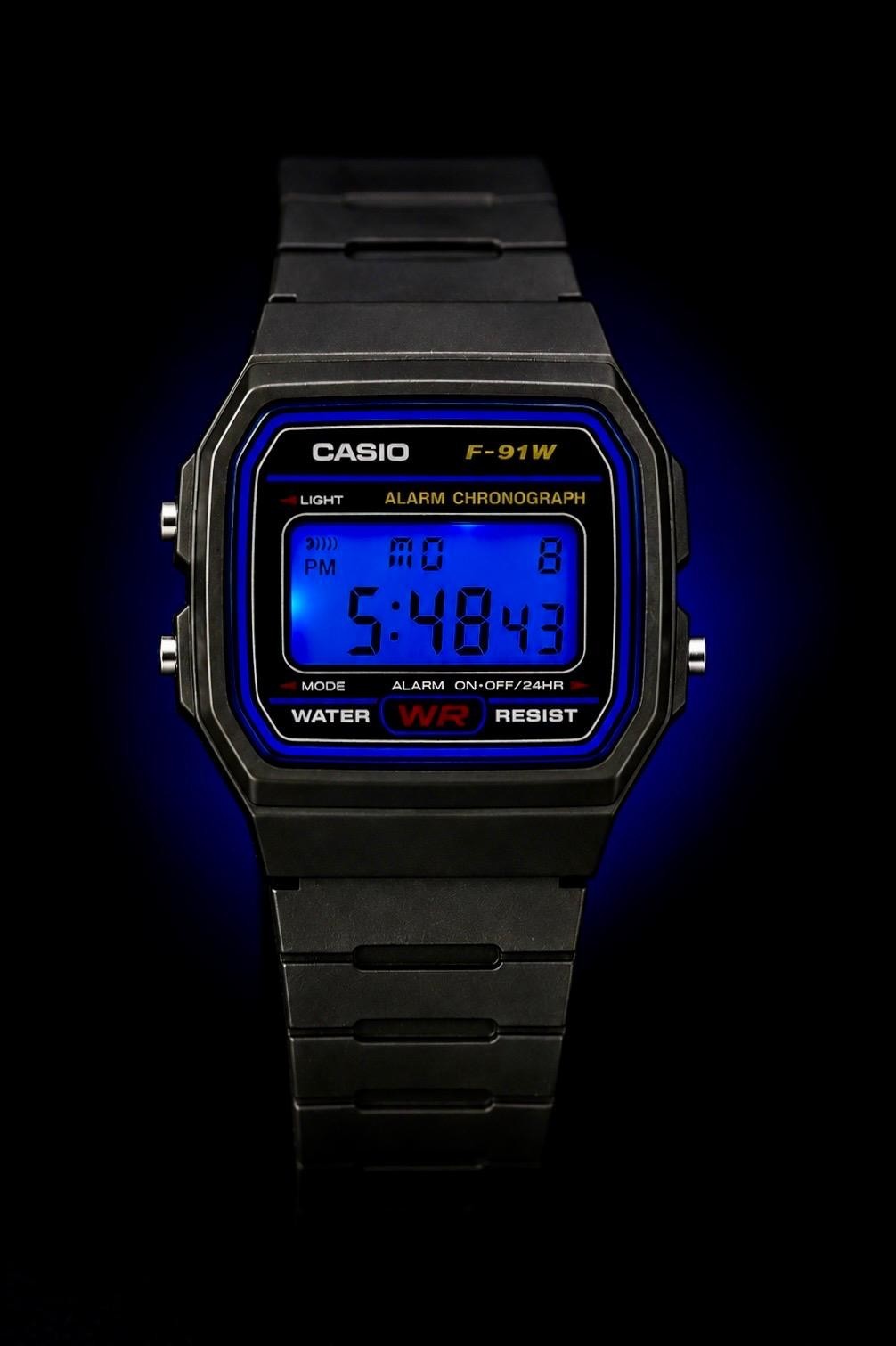 Casio F91W Blue Screen Custom Digital Watch Mod New Box And Tag