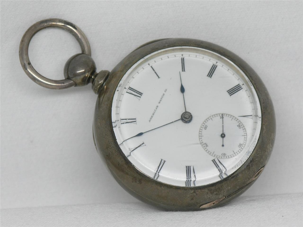 1876 CENTENNIAL WALTHAM 18 SIZE PS BARTLETT COIN SILVER POCKET WATCH, RUNNING!