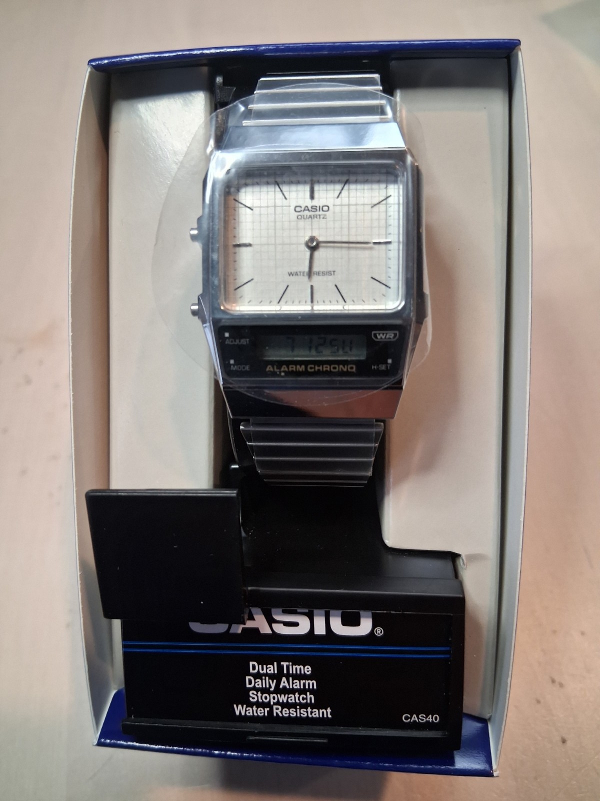 Casio Men’s Watch White Analog and Grey Digital Dial AQ-800E-7ACF FREE SHIPPING