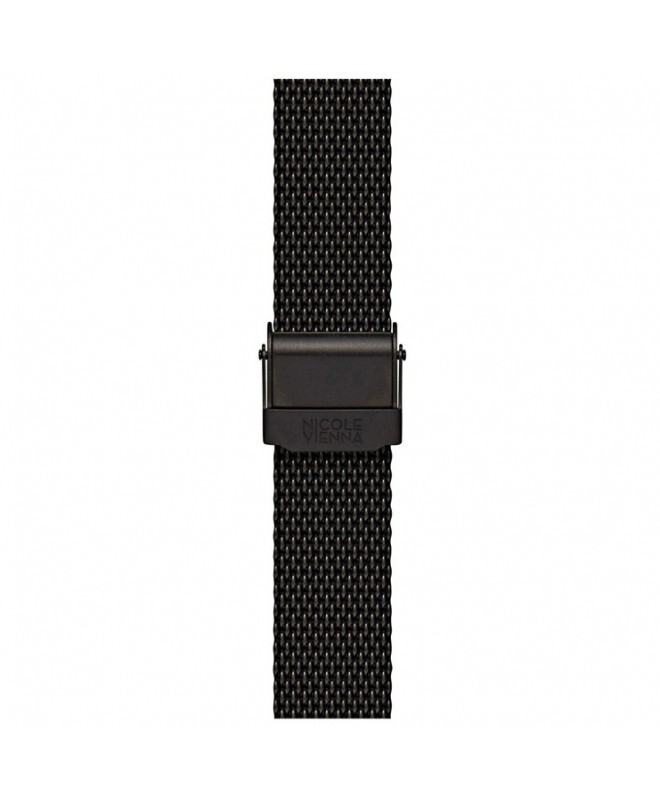 WOMEN’S NICOLE VIENNA TOTAL BLACK STONE DIAL STEEL MESH BRACELET WATCH