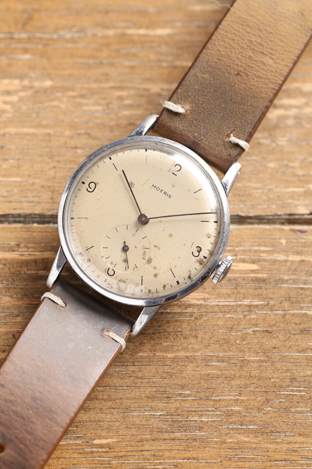 Vintage Moeris Cal 13”’ 15 Jewel Oversize Swiss Watch 1940s Men’s Rare