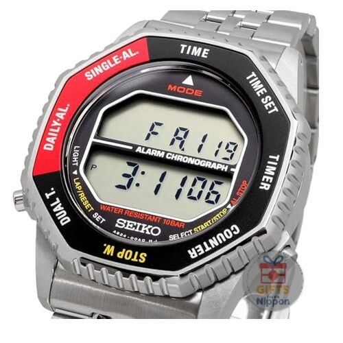 Seiko Rotocall SMGG19P1 Digital Quartz Watch Stainless Steel 43.5mm Unisex New