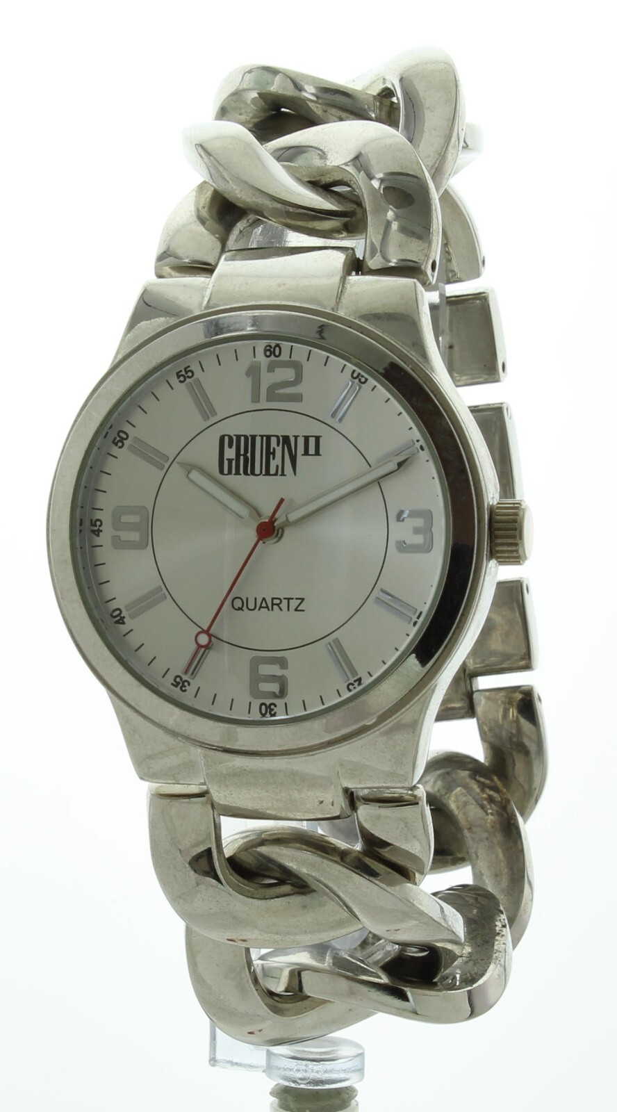 NIB GRUEN II silver tone Quartz Wristwatch GR1500 Working. no box