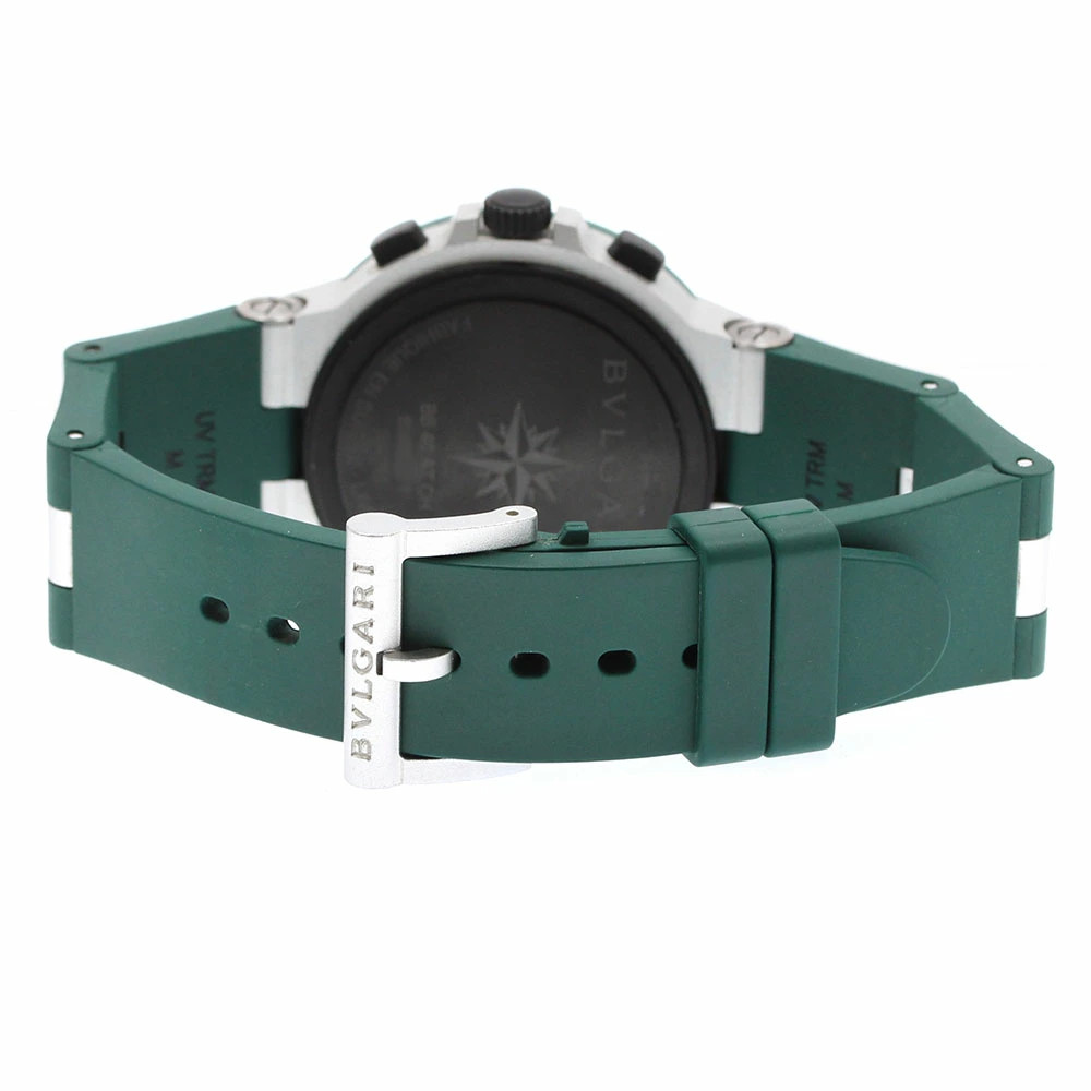 Bvlgari Aluminum Emerald BB40ATCH Automatic 40mm Box Papers Green Chronograph