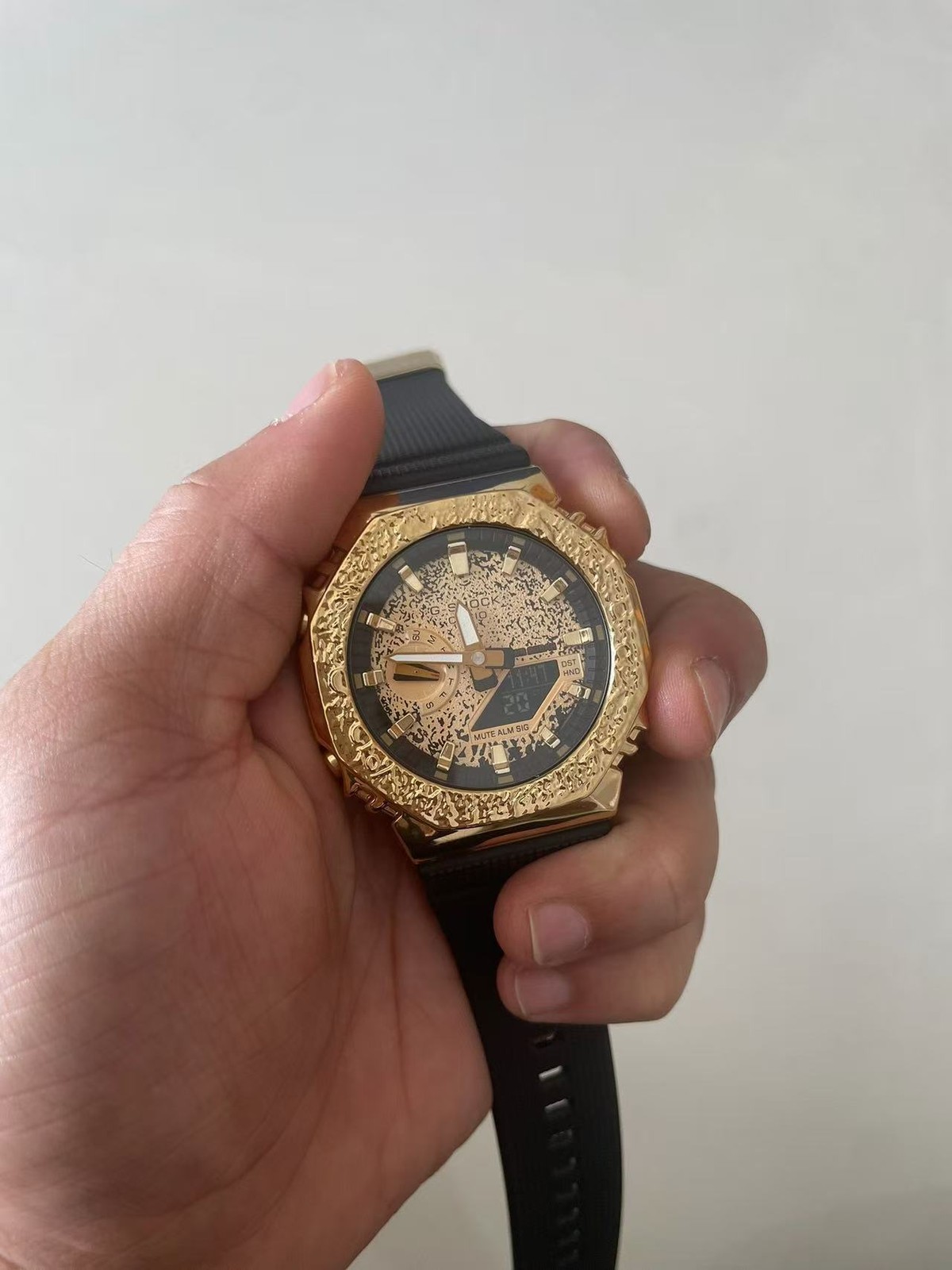 Casio G-Shock GM-2100MG-1A Moon Surface Limited Edition Gold Black Digital Watch