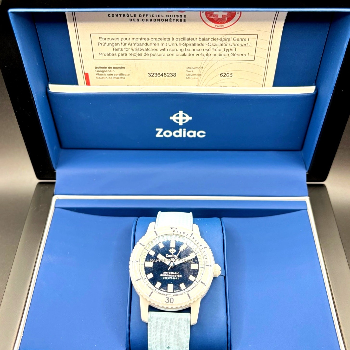 Zodiac Super Sea Wolf ZO9590 Automatic Compression Diver COSC Men”s Watch NIBWT