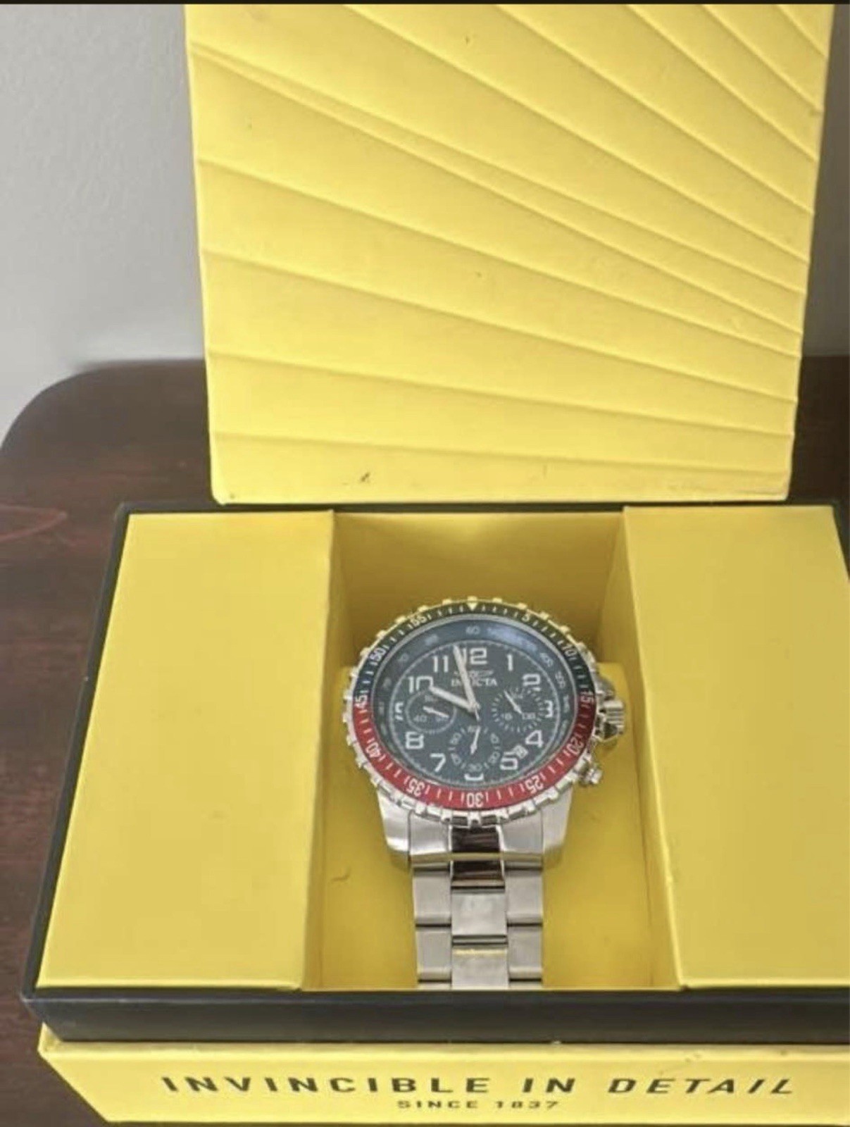 Invicta Men’s Blue Dial Chronograph Tachymeter Date Quartz Steel Watch