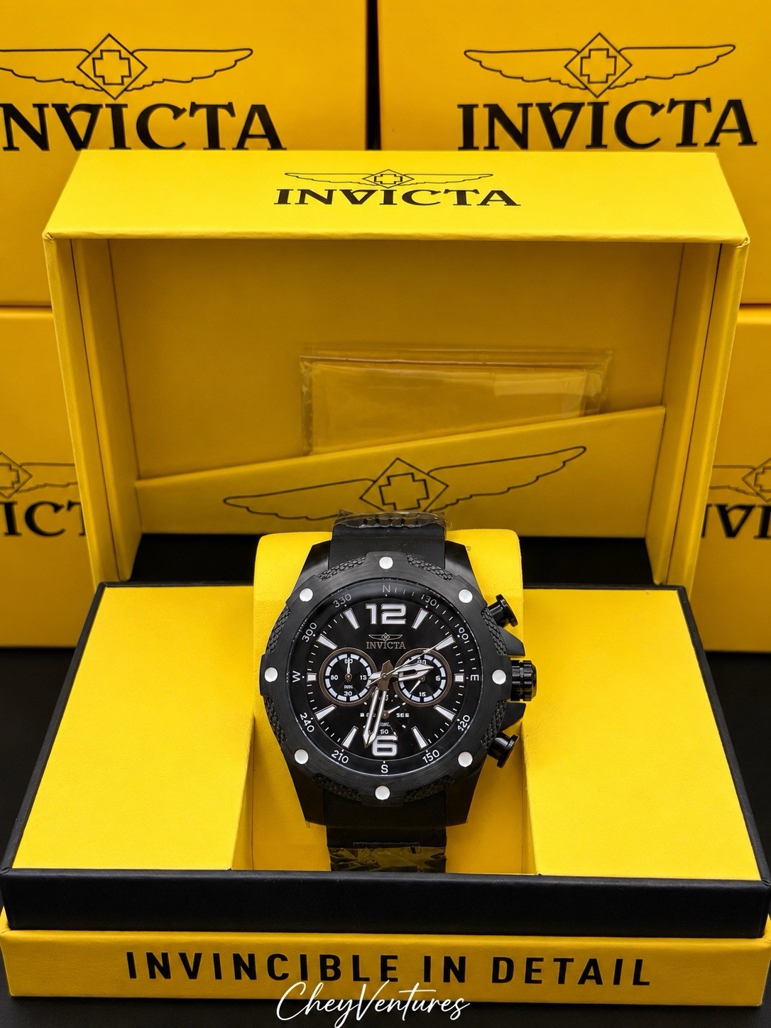 Invicta I-Force 50556 Men 50mm Black Steel Chronograph Watch Flame-Fusion New