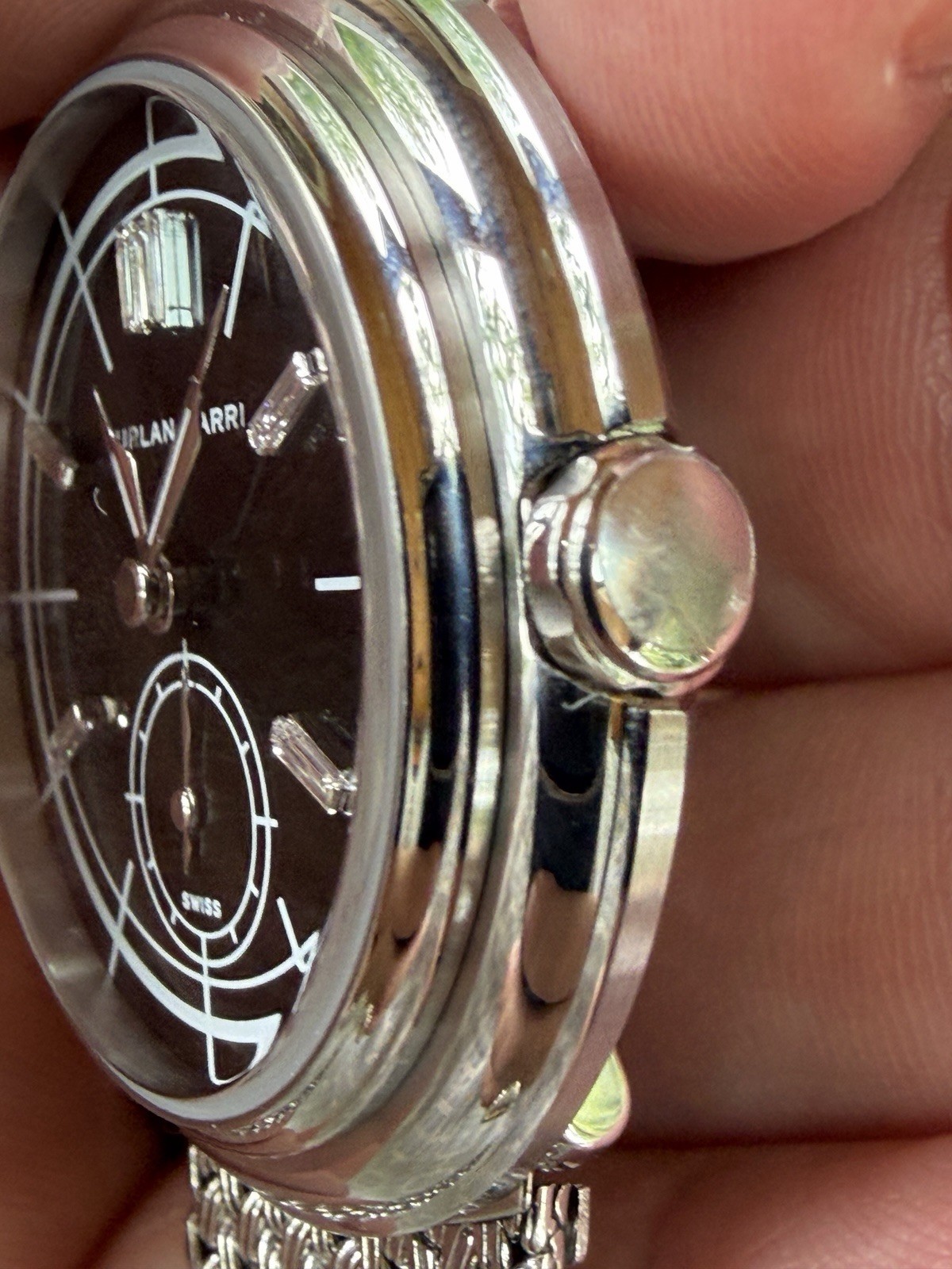 Furlan Marri Onyx Diamond Dial 38mm Peseux 7001 Manual Wind