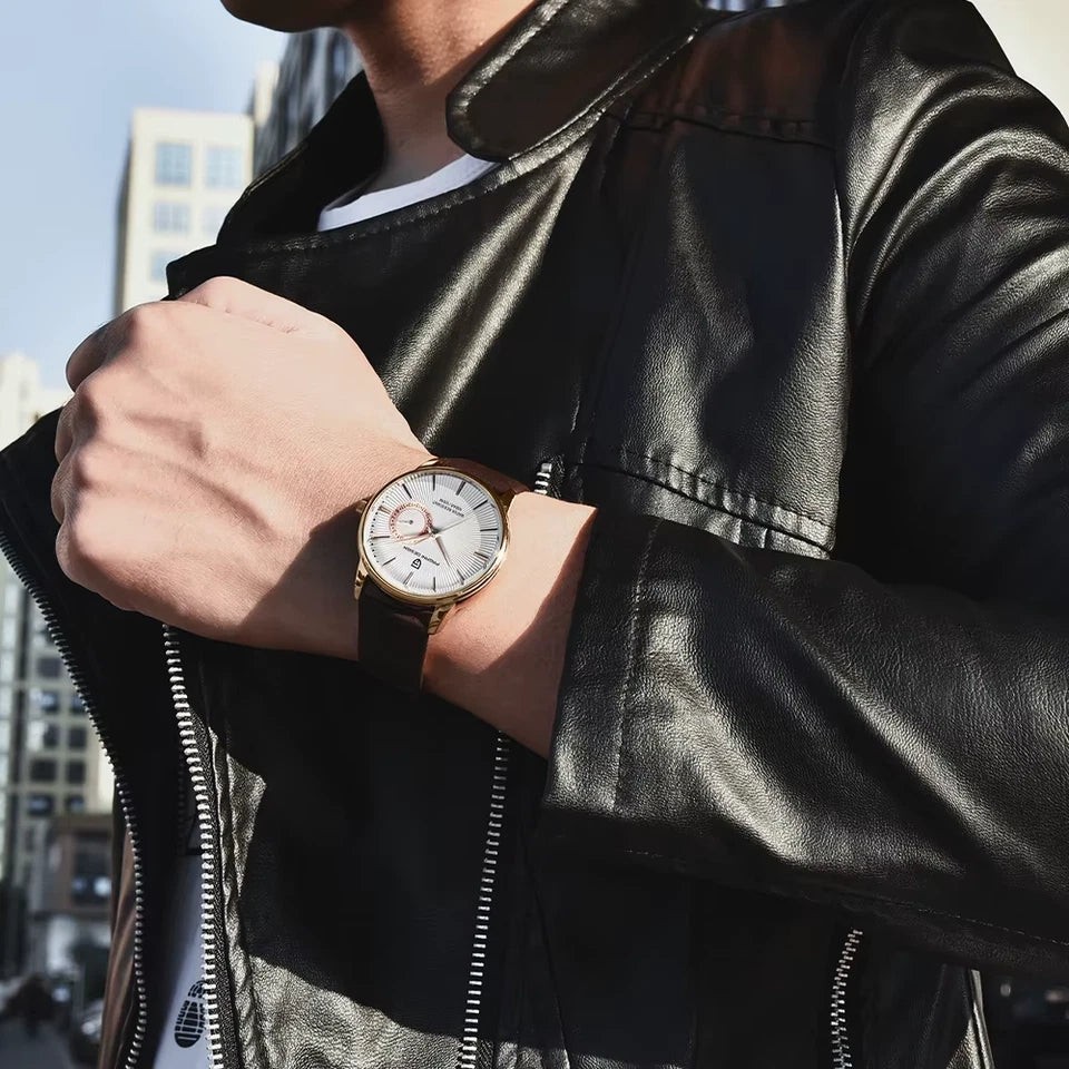 Pagani Design PD-1654 White Leather Automatic Men’s Watch