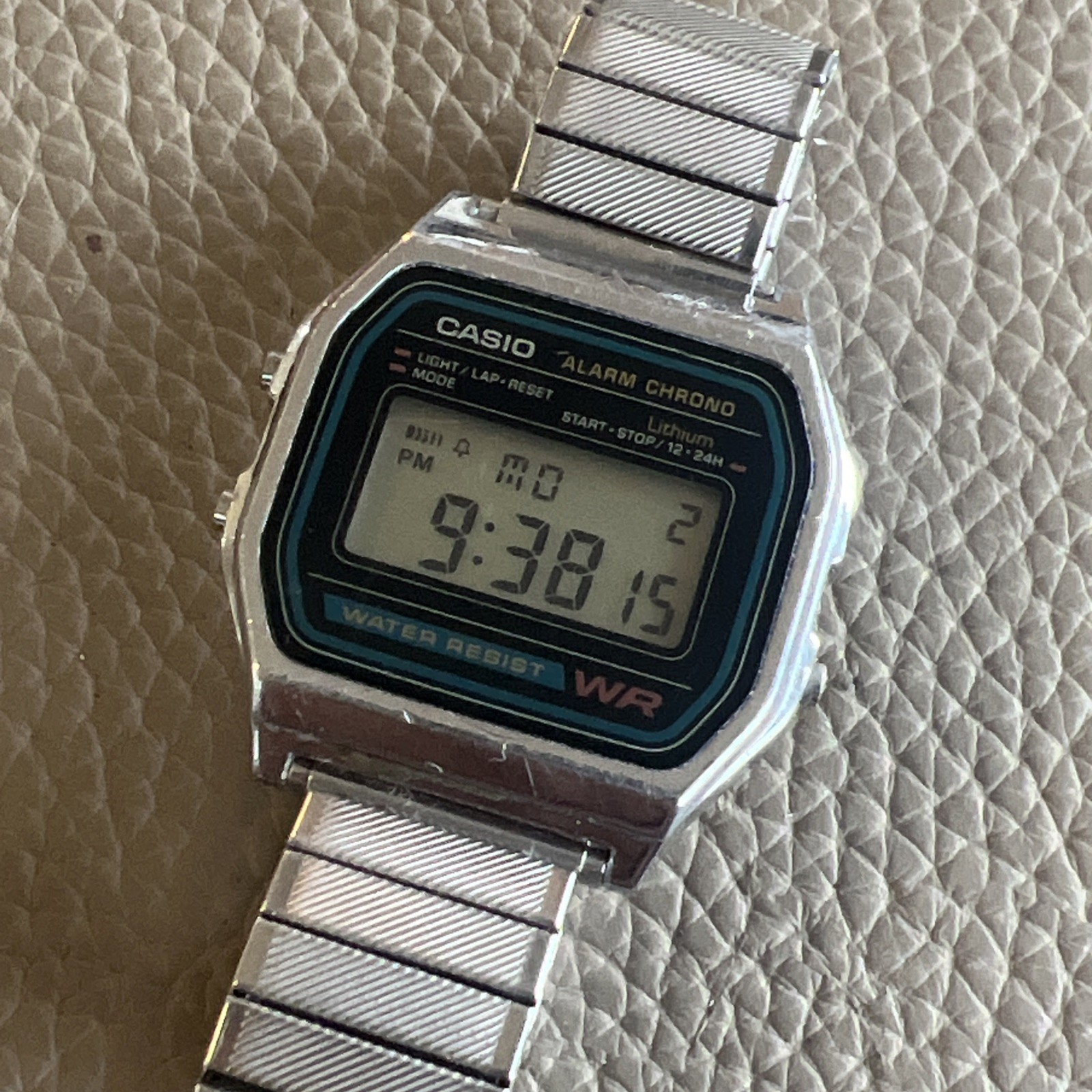 Vintage Casio WR 593 A158W Alarm Chronograph Running