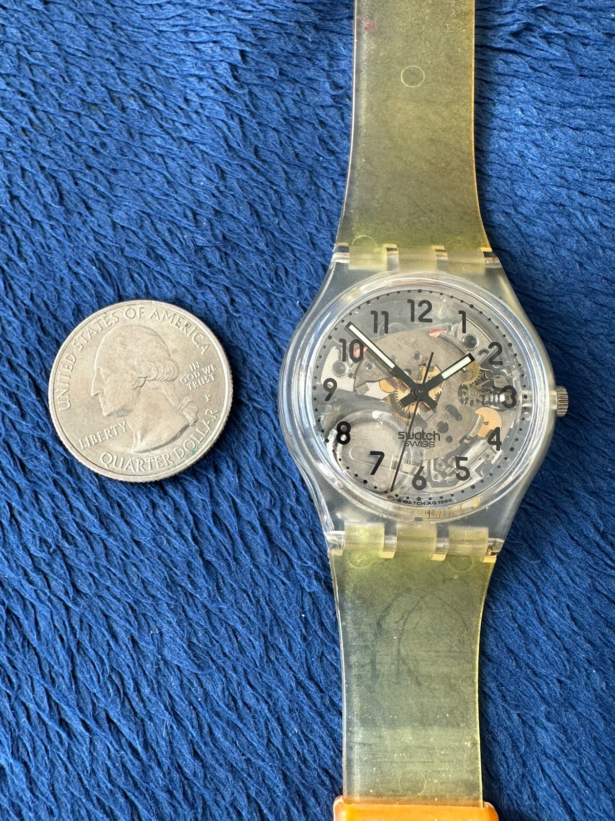 Swatch Watch Men’s Clear Jelly 1996 Watch, 8.5in Long