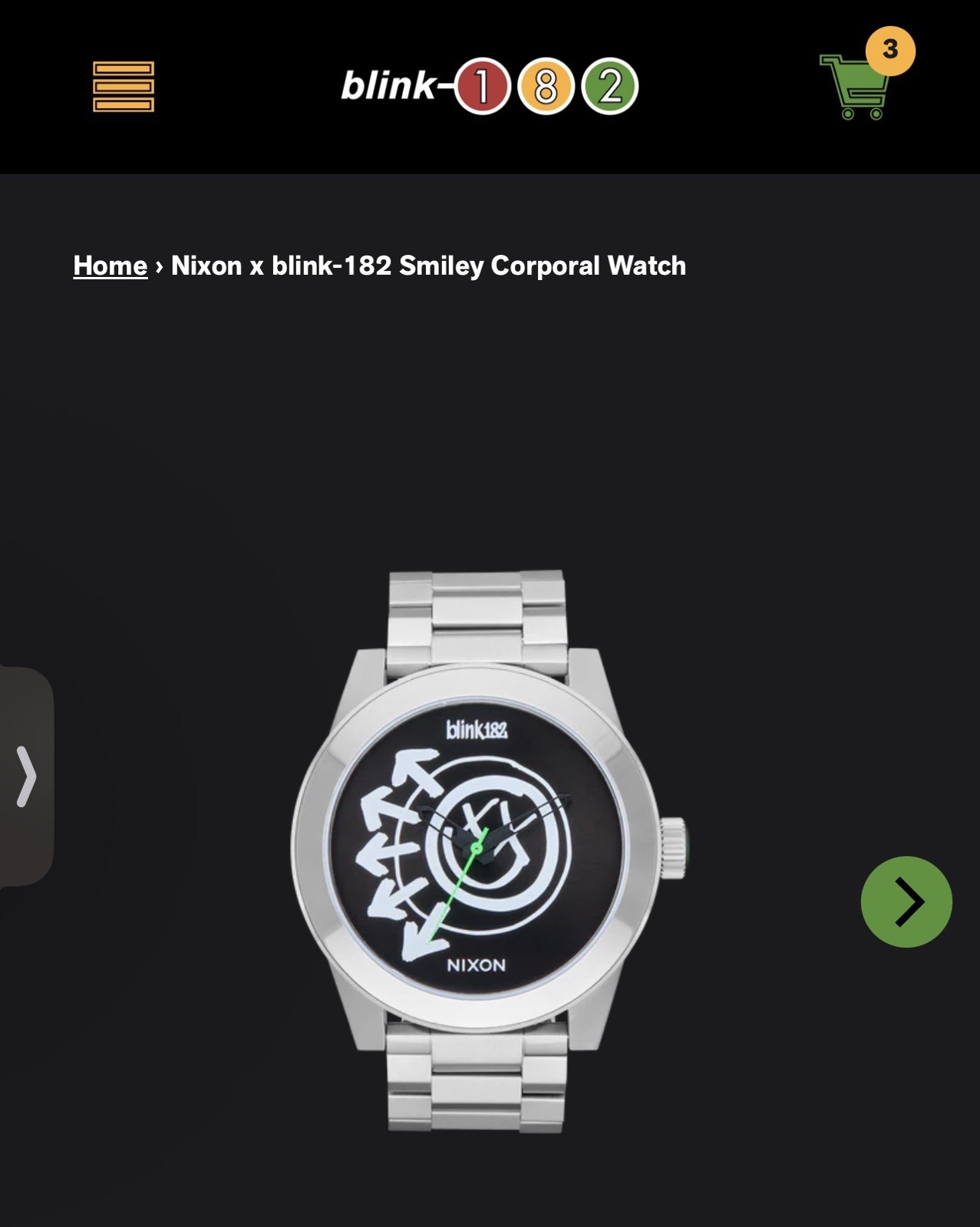 Nixon x blink-182 Smiley Corporal Watch Untitled Preorder