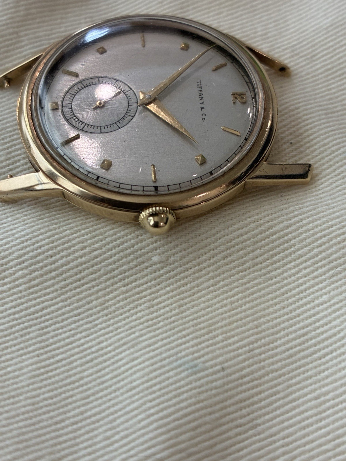 Tiffany & Co 9k Gold Vintage Automatic Watch Leather Band Potentially 1950s