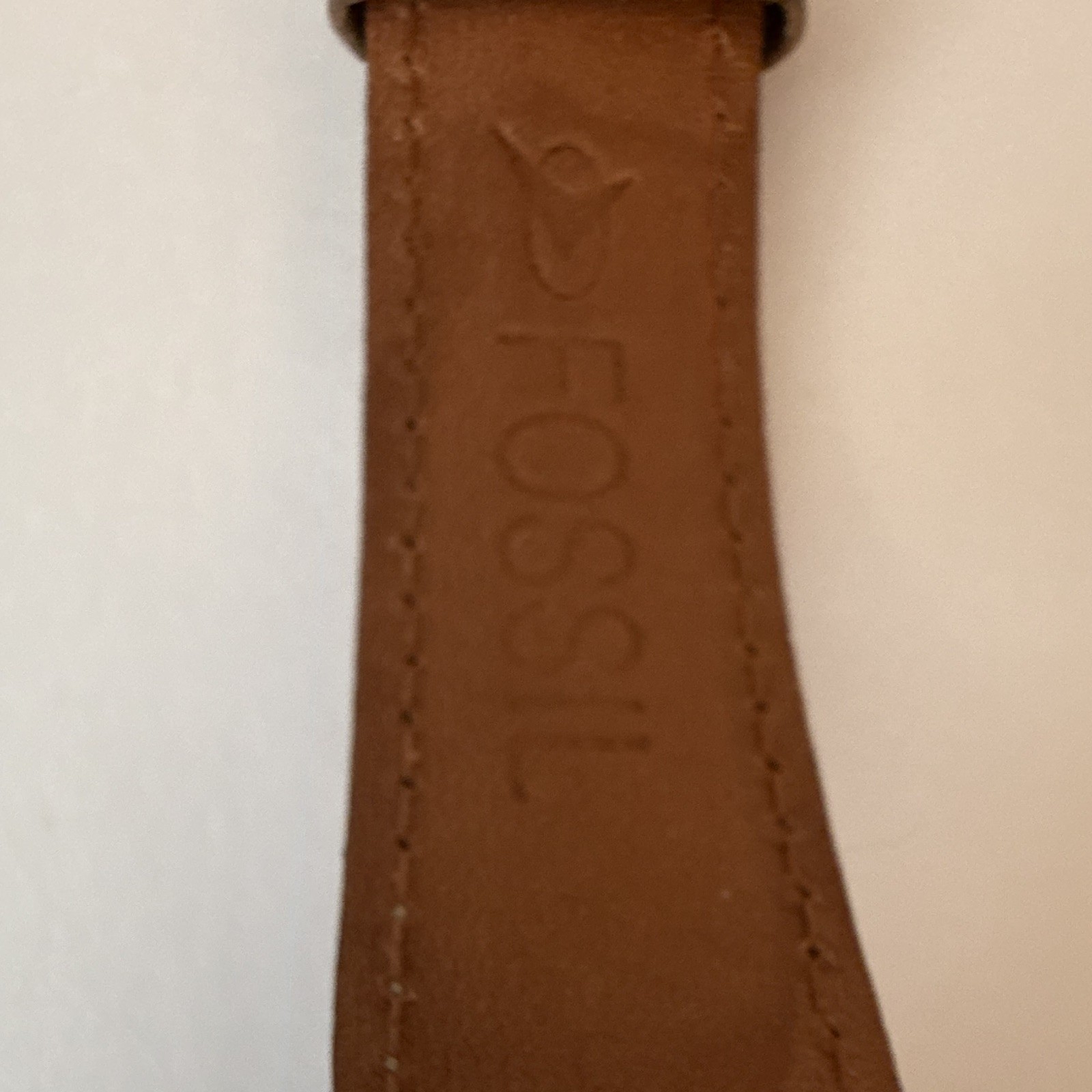 Vintage Fossil Sundial Watch Brown Leather Strap