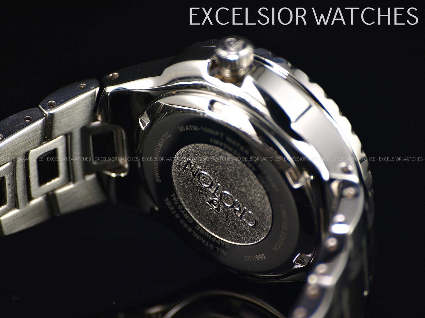 Croton 128th Anniversary Womens 38mm Swiss ETA Automatic Diamond Sapphire Diver