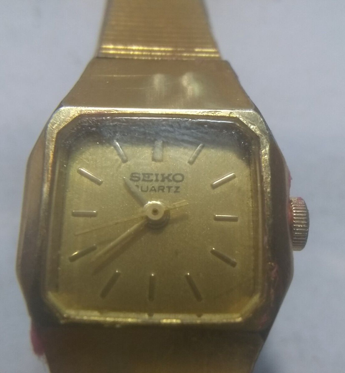 Seiko Quartz Dress Watch Women 7321-5409 All Gold New Bat Works Great Vintage !!