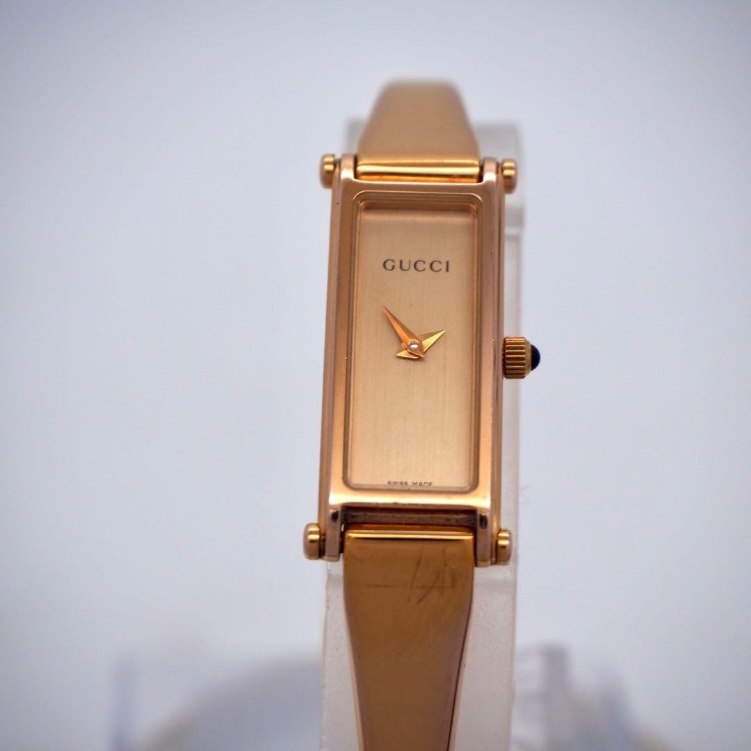 Gucci 1500L Pink Gold Bangle Women’s Watch Quartz Japan 074121