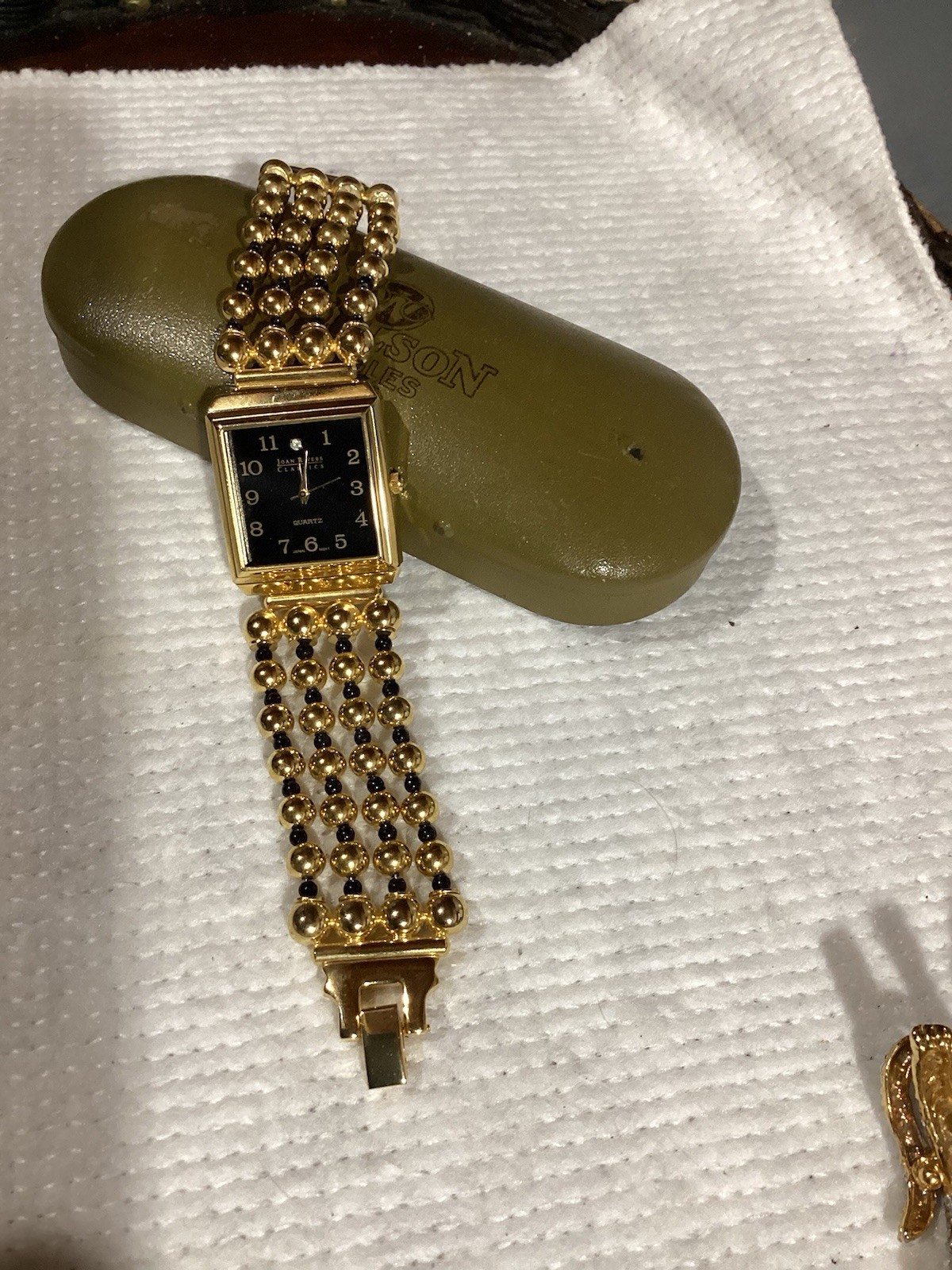 Signed J. R. Joan Rivers Gold Tone Beaded Multi Strand Watch New Battery