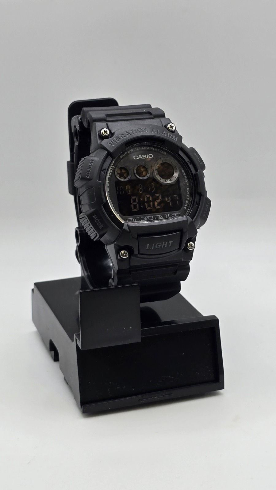 Casio Men’s Watch Dual Time Grey and Black Digital Dial Resin Strap W735H-1BV