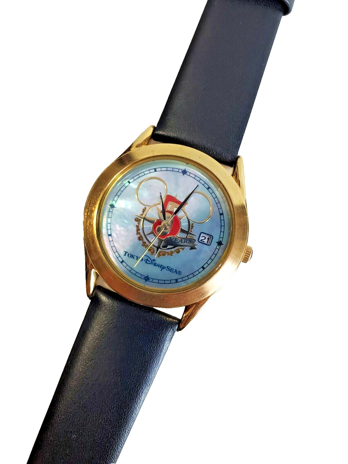 Tokyo Disney Sea 5 years anniversary watch w/ instruction & Guarantee box. Runs.