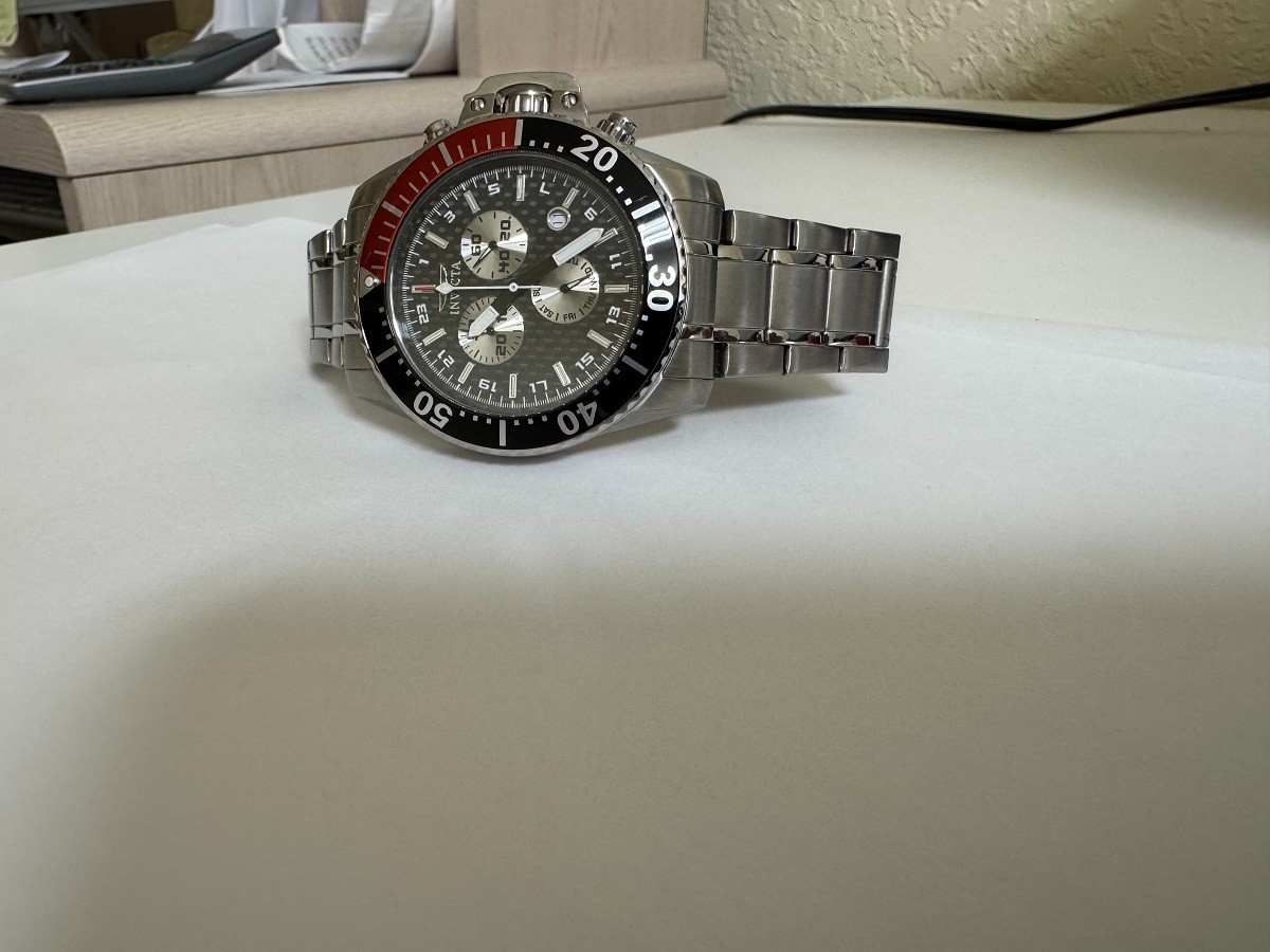 Invicta 11283 Pro Diver Chronograph Black Carbon Fiber Dial Coke Bezel Watch
