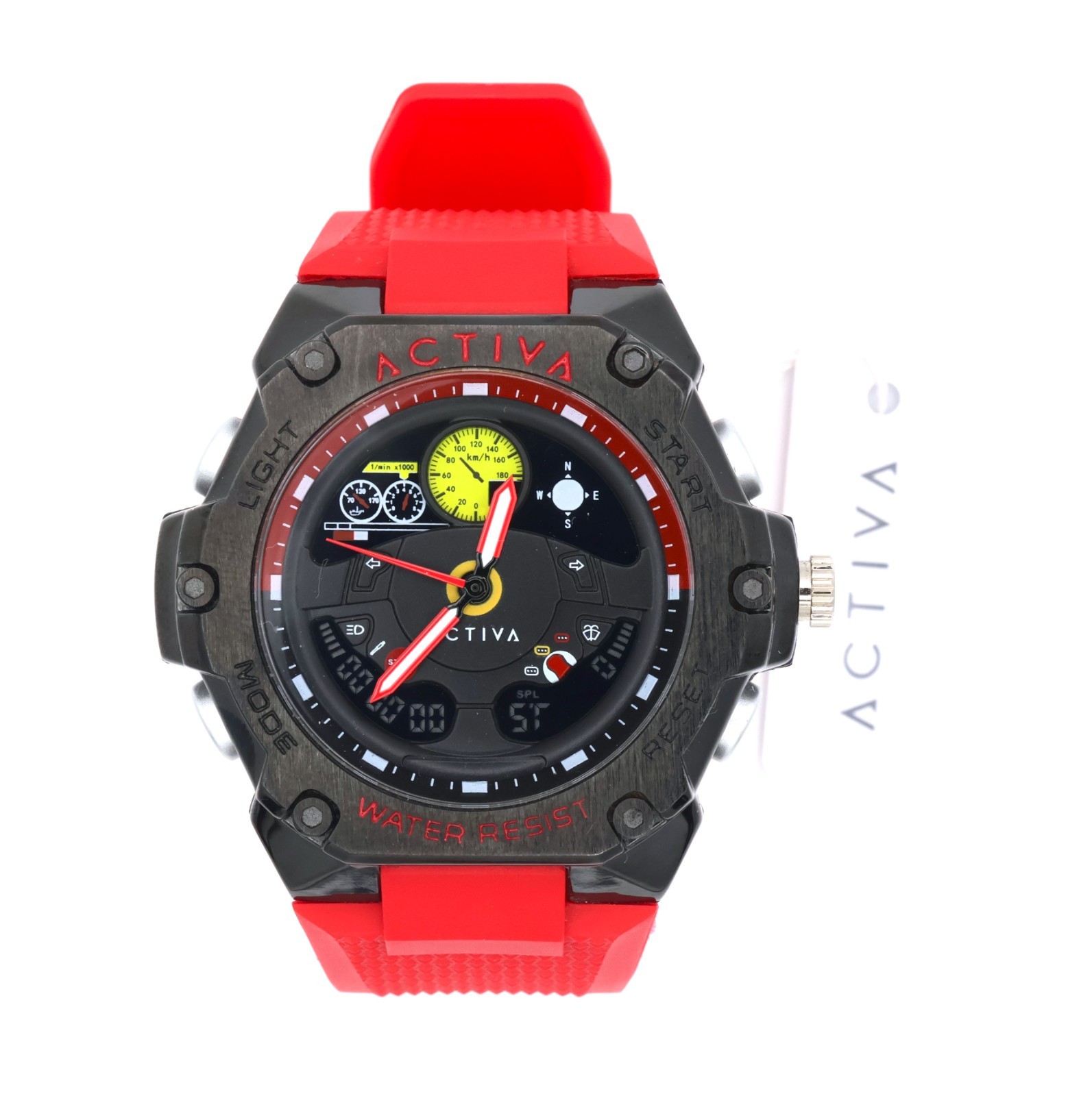 Activa X Invicta Racing Mens Black & Red 55mm Watch ACW8092-003