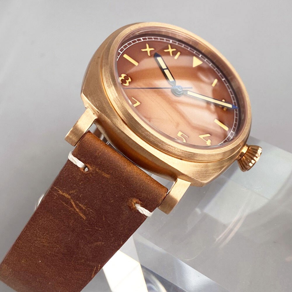 NH35 California Dial Watches Solid CnSu8 Bronze Sapphire Glass PT5000 Men Watche
