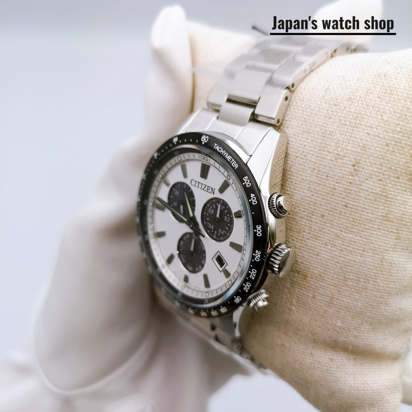 CITIZEN COLLECTION BL5614-59A White Chronograph Panda Men’s Watch New in Box
