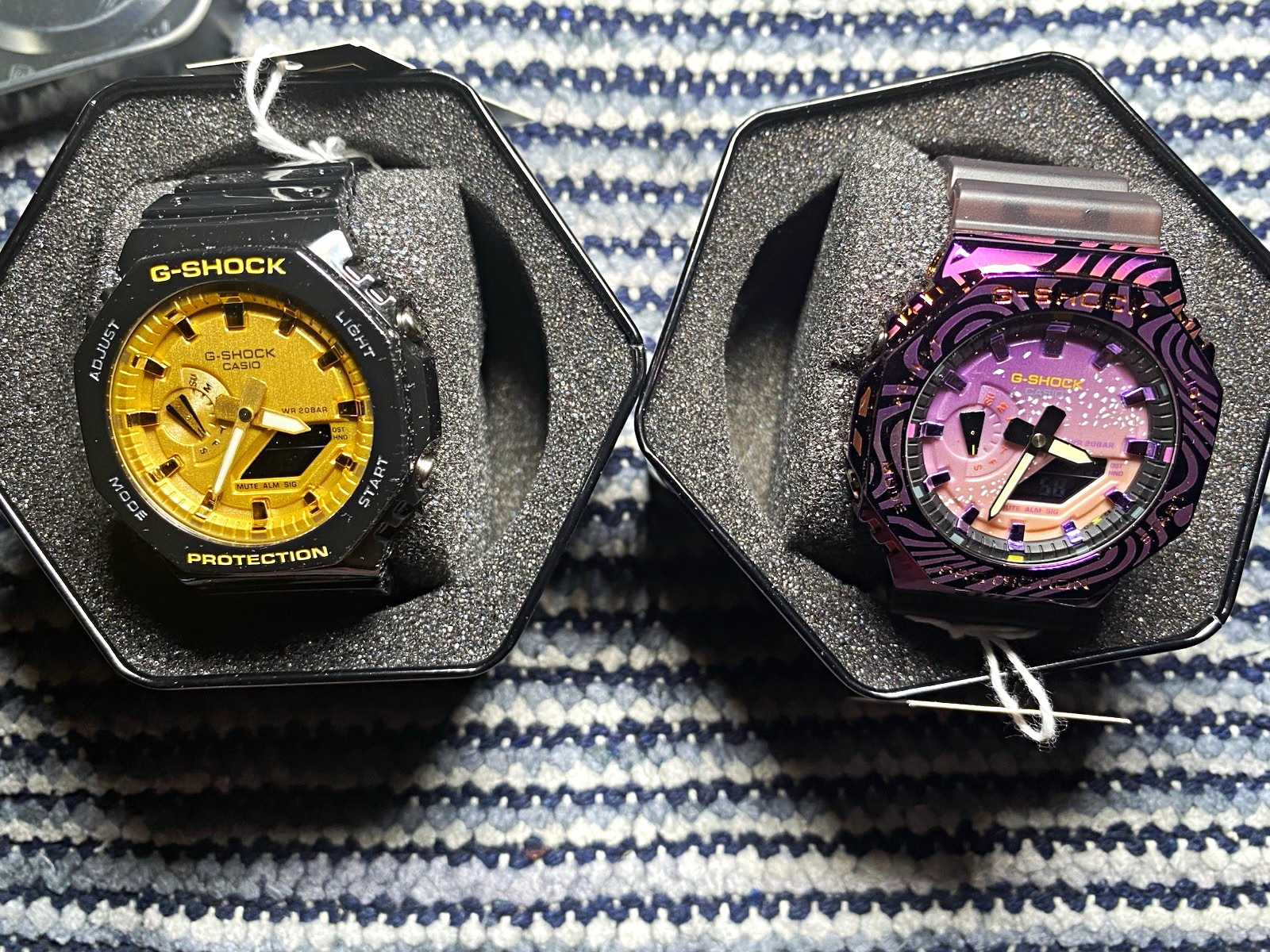 G-SHOCK Analog/Digital Quartz 200m Resin Sport Watch Lot of 2 w/ Tins