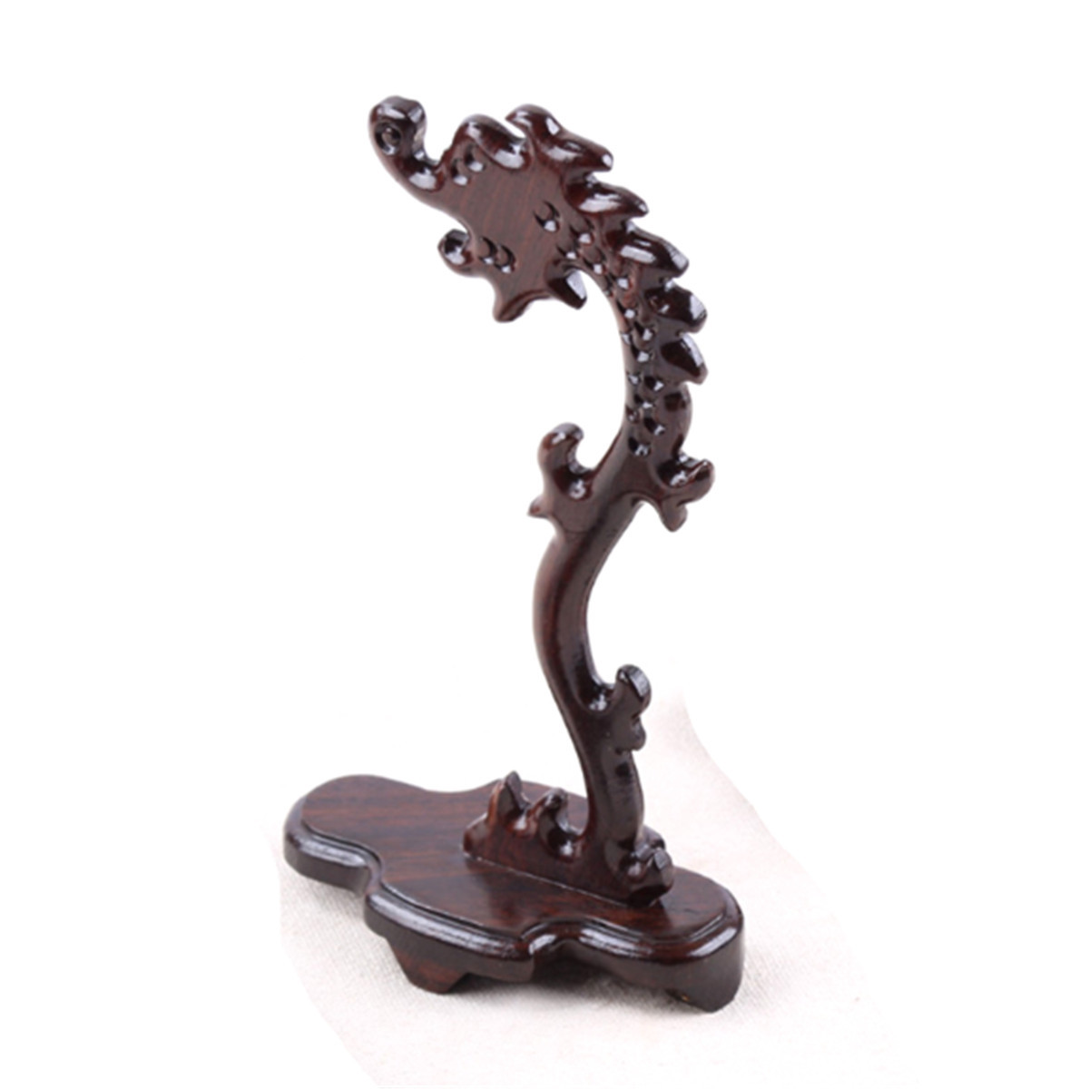 17CM Black Sandalwood Pocket Watch Medal Stand Holder Home Desk Decoration Gift