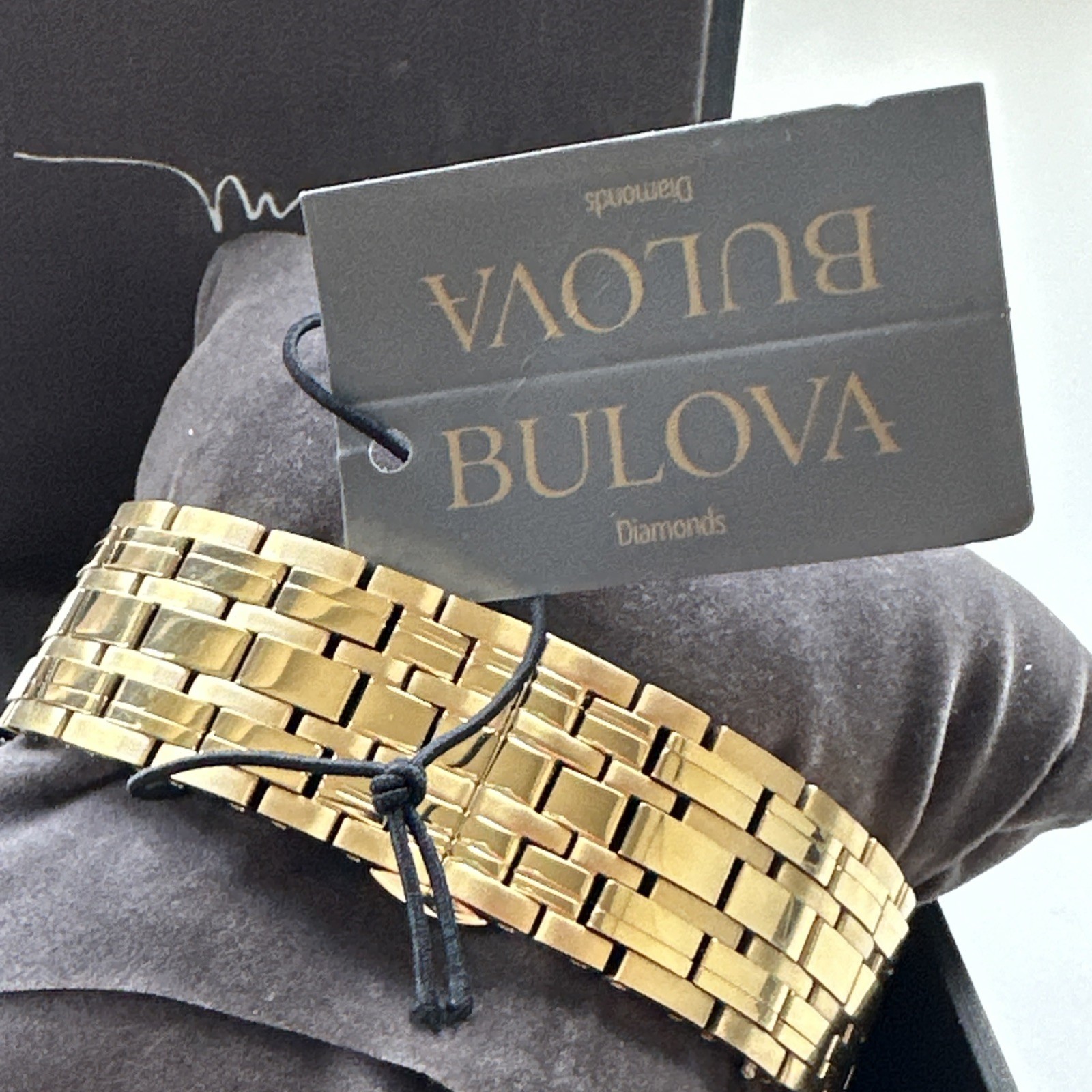 Bulova Women’s Marc Anthony Quadra Black Dial Watch – 97P167