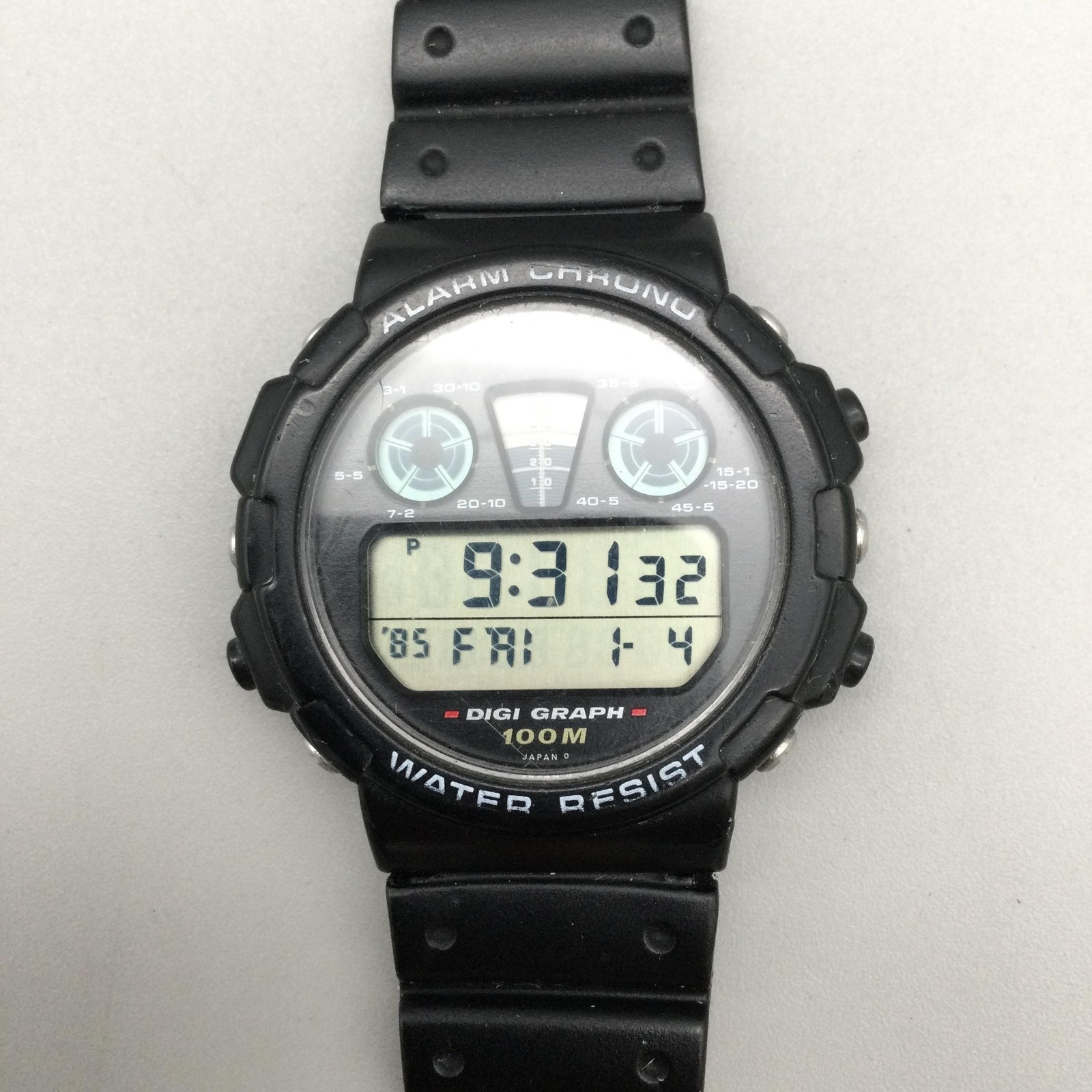 Vintage Casio 828 DGW-30 Mens Watch 39mm Black Digi Graph Digital New Battery