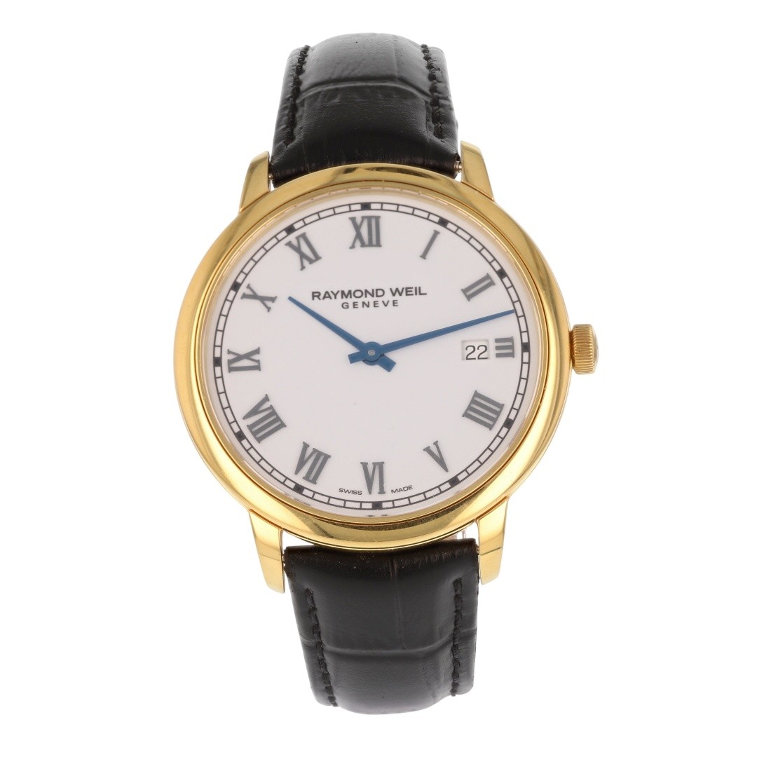 Raymond Weil Toccata 39mm White Dial Quartz Leather Strap Men’s Wristwatch