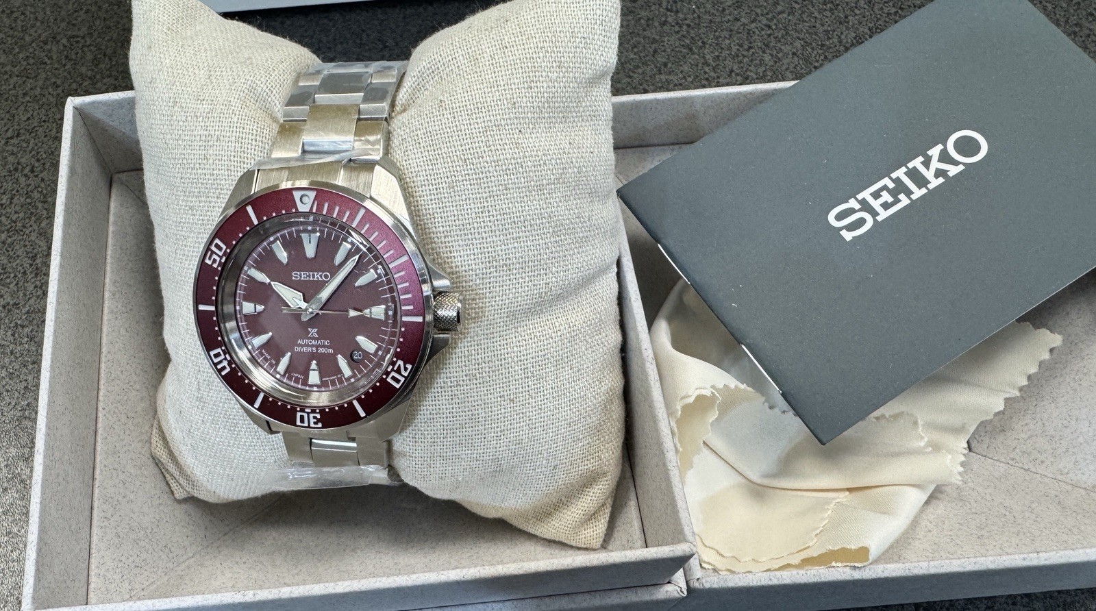 Seiko Prospex Sea Samurai Diver Red Dial Stainless Steel Watch SRPL11 Japan