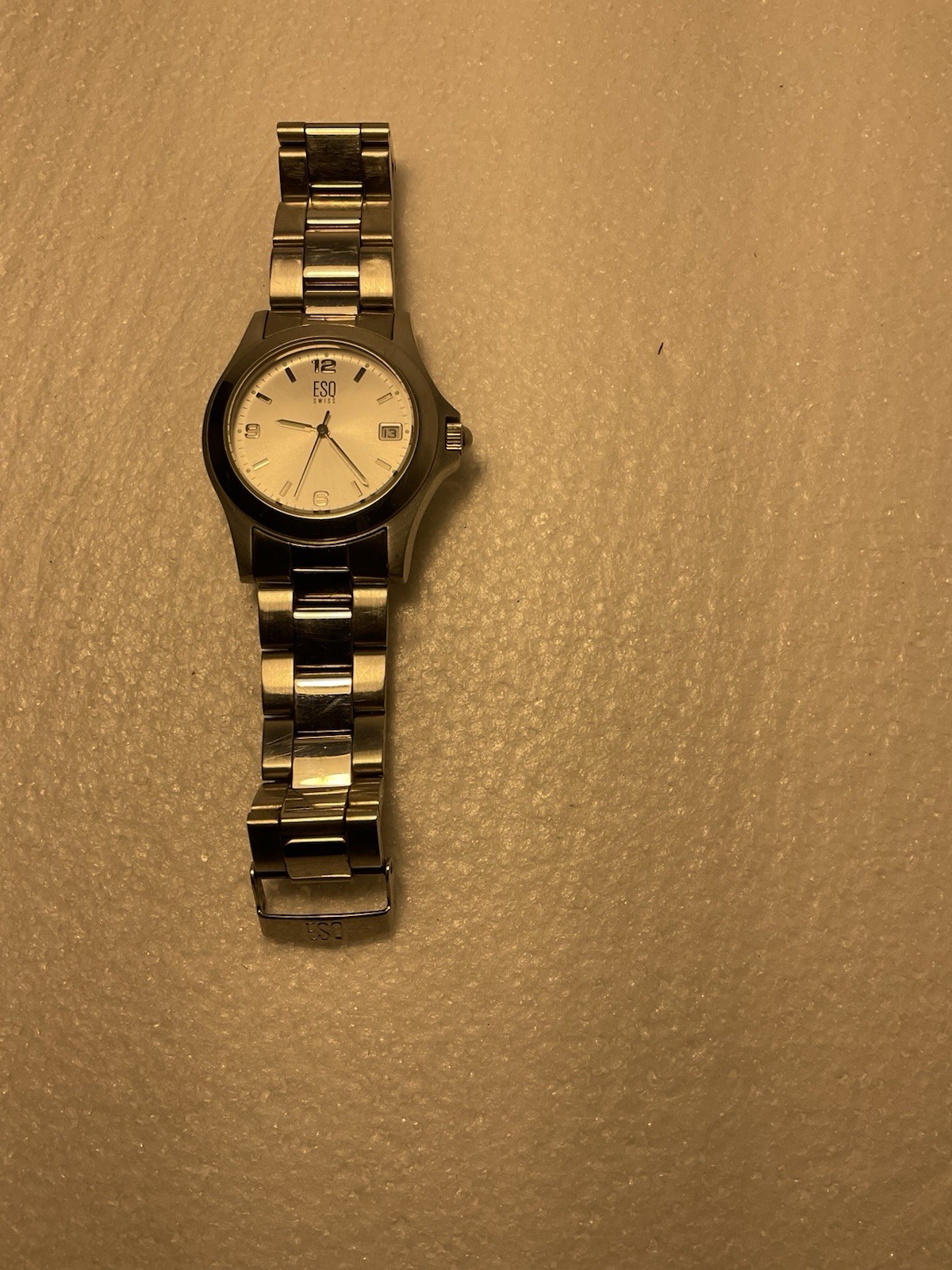 ESQ Swiss Quartz Stainless Steel Watch E5063 Silver Dial Men’s please Read