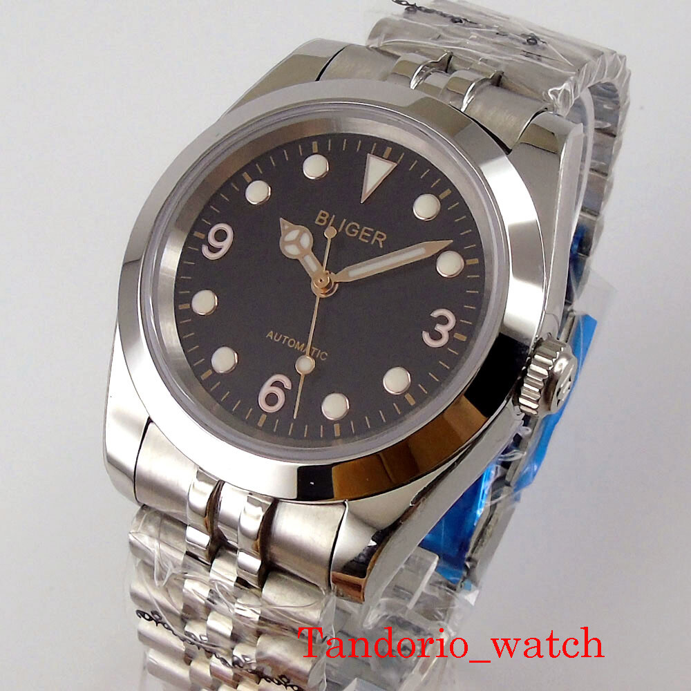 Bliger NH35A PT5000 Automatic Men Watch Sapphire Glass Rose Gold Marks Date