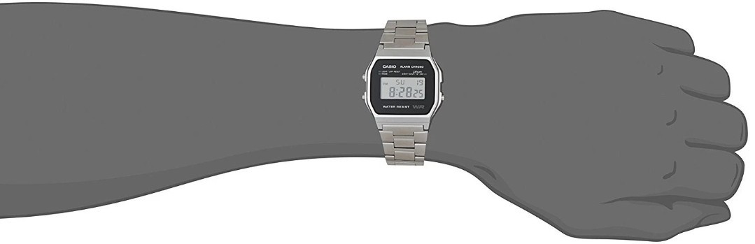 CASIO A158W-1 Unisex Classic Silver Digital A158 Sport Watch WR 30M NEW