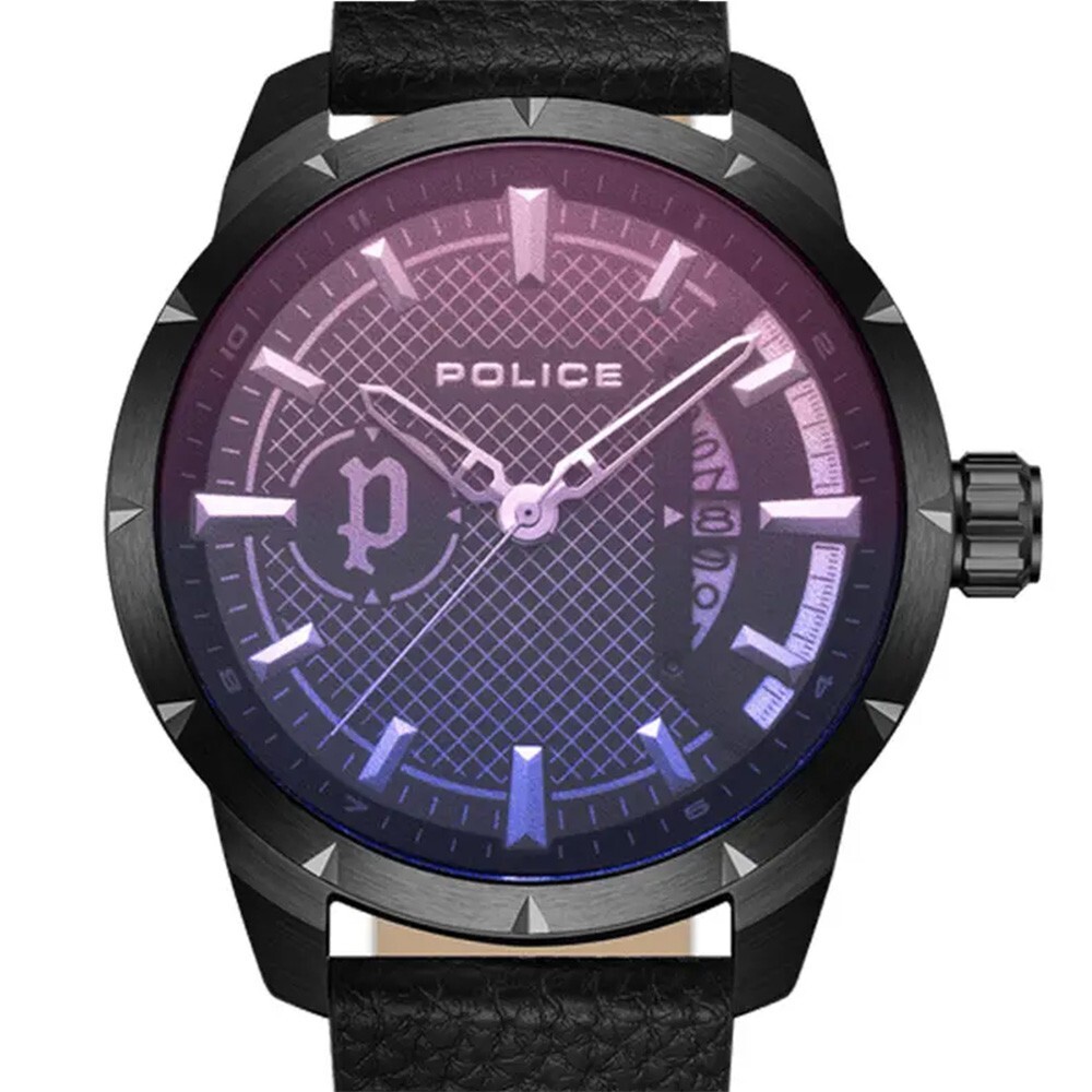 Police Men’s Watch Date Neist 45mm Case Mineral Glass Purple Change
