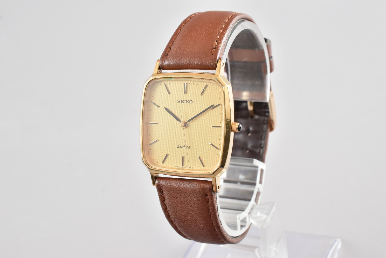 Vtg 1990 [Near MINT] SEIKO Dolce 5E31-5A80 Gold Tank Quartz Men’s Watch JAPAN