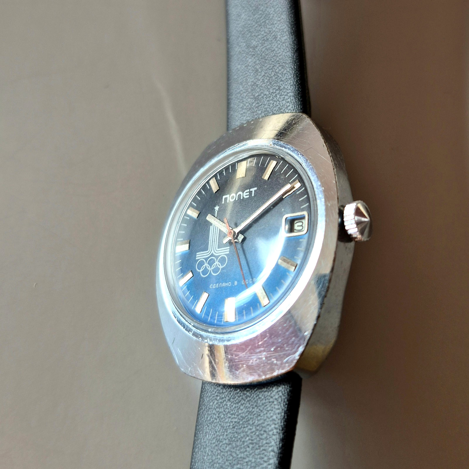 Vintage Poljot Olympic Moscow 1980 USSR Mechanical Watch 17 Jewels Soviet
