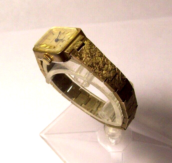 Jules Jurgenson Brass Ladies Watch Vintage 17-Jewel Swiss Mechanical Runs Great