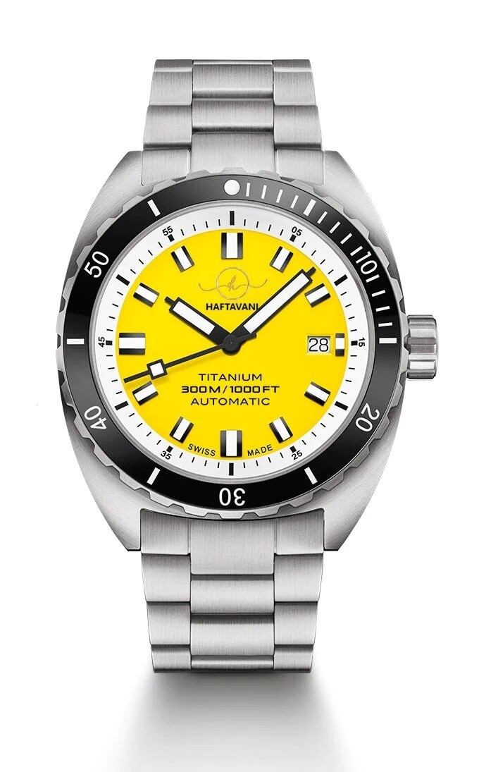 Haftavani – Titanium 300M Lightweight Outdoor Automatic Watch Swiss Made Yellow